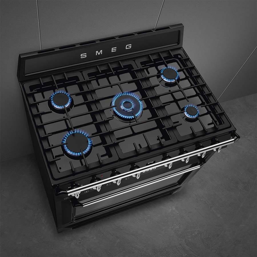 SMEG TR90GMBLNL TR90GMBLNLVictoria Esthetisch Fornuis met Gas Kookplaat - 90 x 60 cm - Zwart 5
