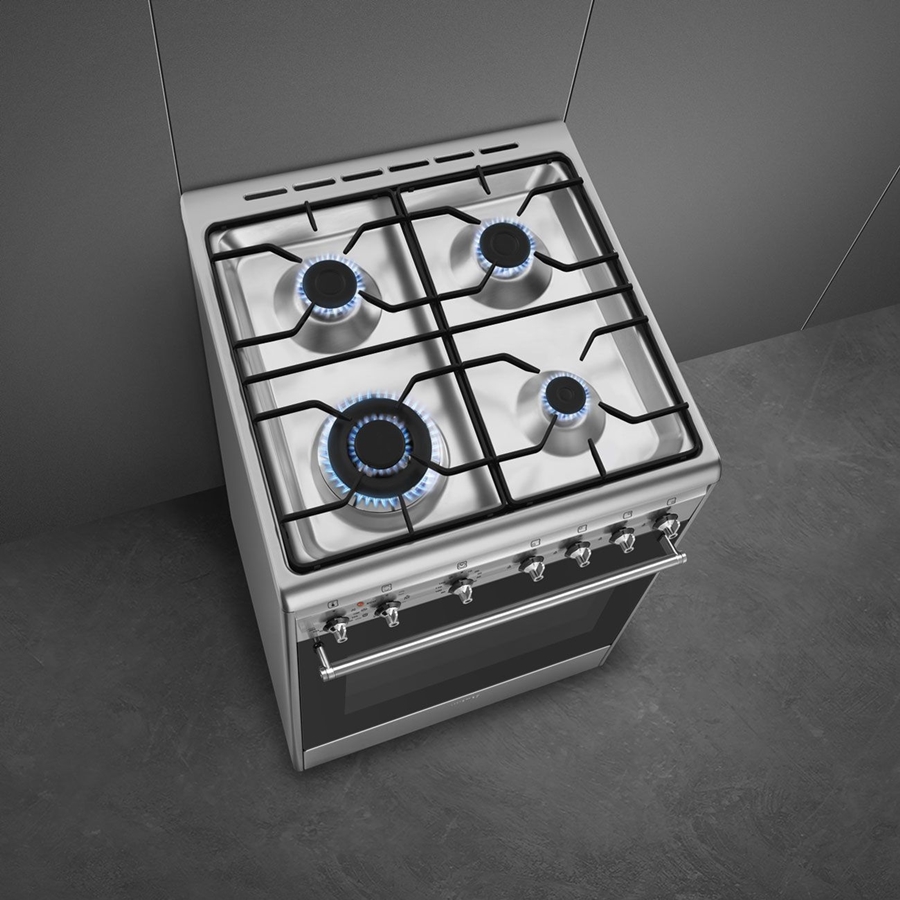 SMEG CX61GMBLNLK Classici Esthetisch Fornuis met Gas Kookplaat - 60 x 60 cm - Zwart 6