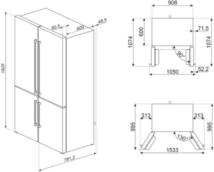SMEG FQ60XDE Vrijstaande Amerikaanse Koelkast - Inox 4