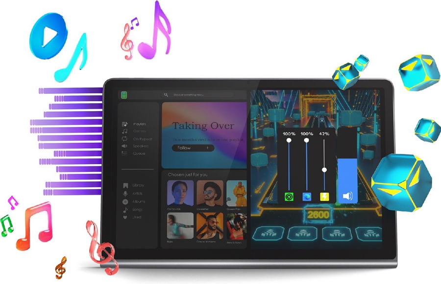 Lenovo Tab Plus 128GB WiFi met grijze sleeve  21