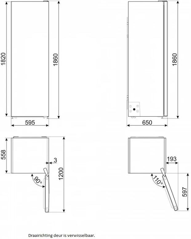 SMEG FF18EN2HX Universeel Esthetisch Vrijstaande Vriezer - Enkeldeurs 3