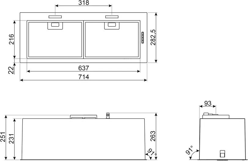 SMEG KSG70HPE Universeel Esthetisch Inbouw Afzuigkap - 72 cm 2