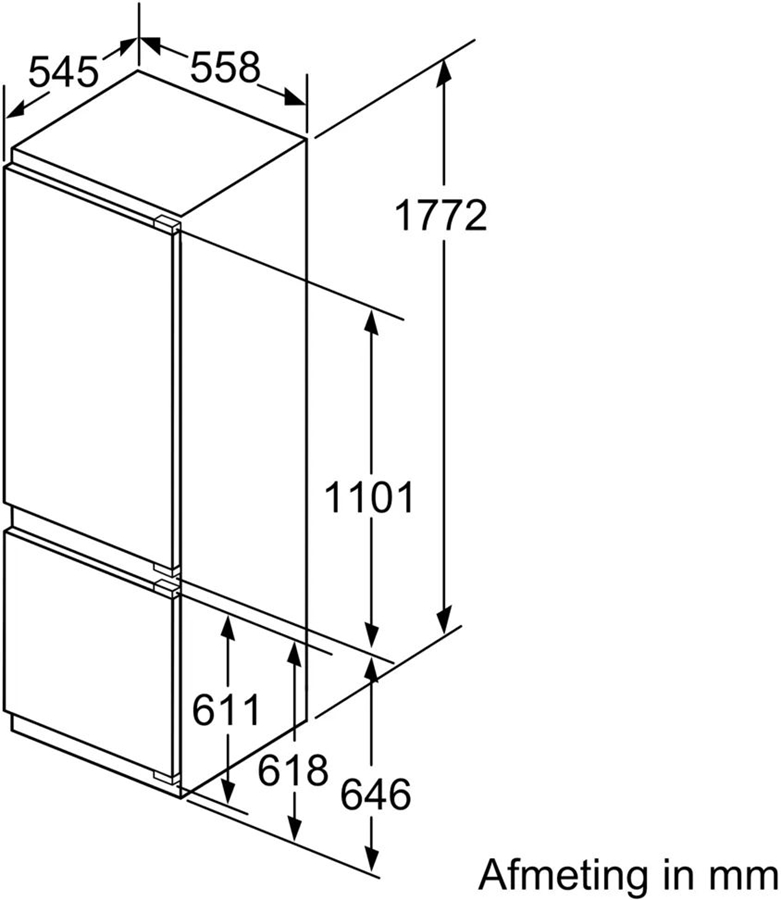 Siemens KI87SEDD0 iQ500 extraKlasse Inbouw Koel-vriescombinatie 2