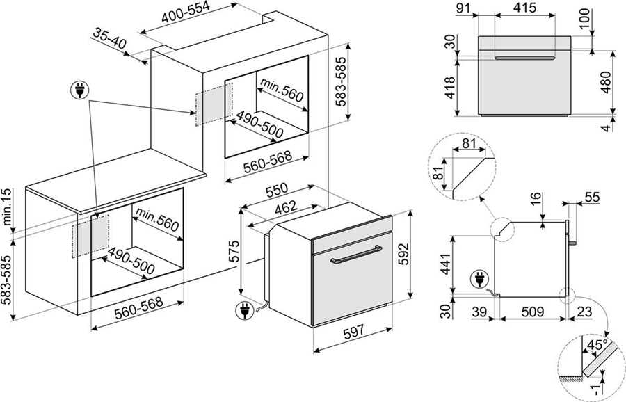 SMEG SF6905N1 Victoria Esthetisch Thermogeventileerde Inbouw Oven - 60 cm - Zwart 2