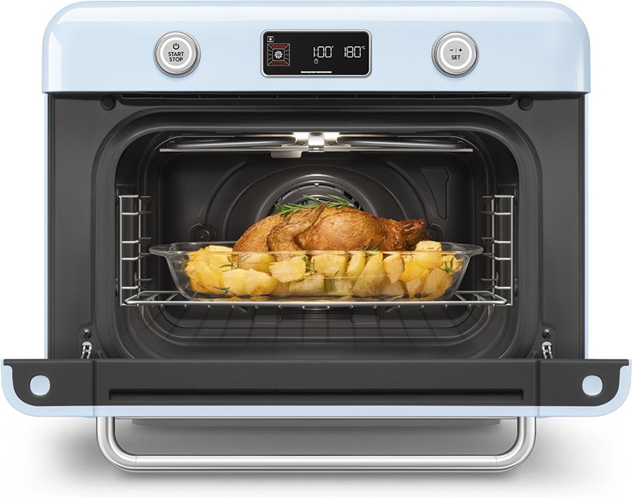 SMEG COF01PBEU Vrijstaande Combi Stoomoven 50's Style - Pastelblauw 9