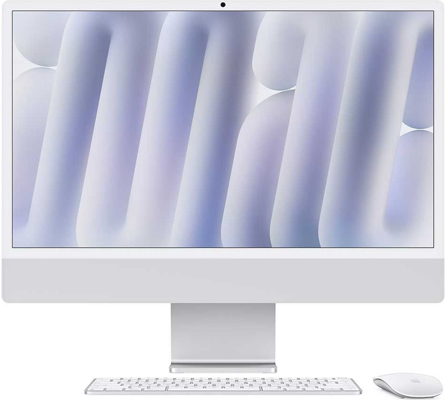 Apple iMac 24" Zilver (2024) – Glas met nanotextuur – M4 chip, 10 CPU/GPU, 24GB/256GB SSD  1
