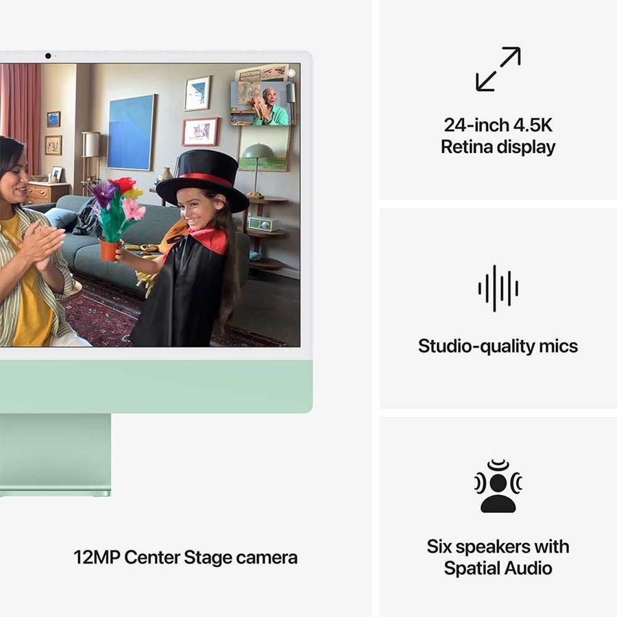Apple iMac 24" Groen (2024) – M4 chip, 10 CPU/GPU, 16GB/256GB SSD 6