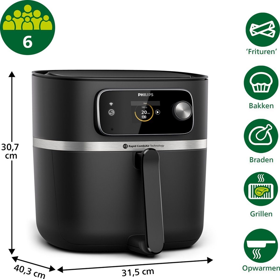 Philips HD9880/90 7000 Serie Airfryer XXL met Voedselthermometer 5