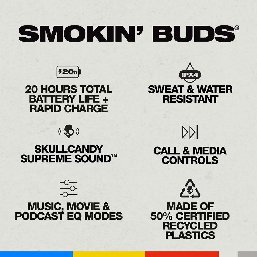 Skullcandy Smokin’ Buds in-ear oordopjes - Wit 6