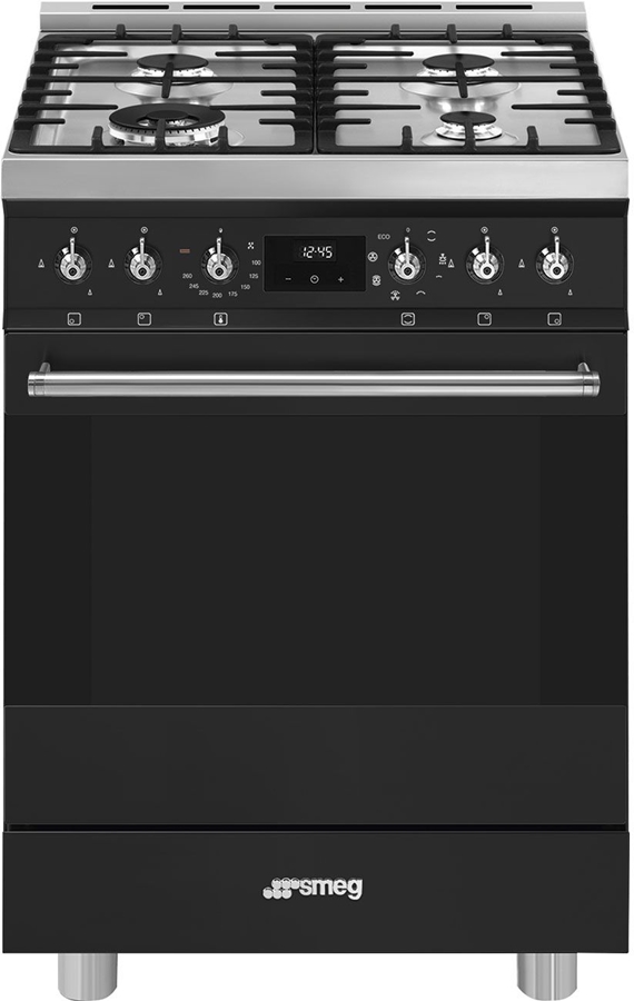 SMEG C6GMMBNLK2 Classici Gasfornuis met Elektrische Oven - Mat Zwart 1
