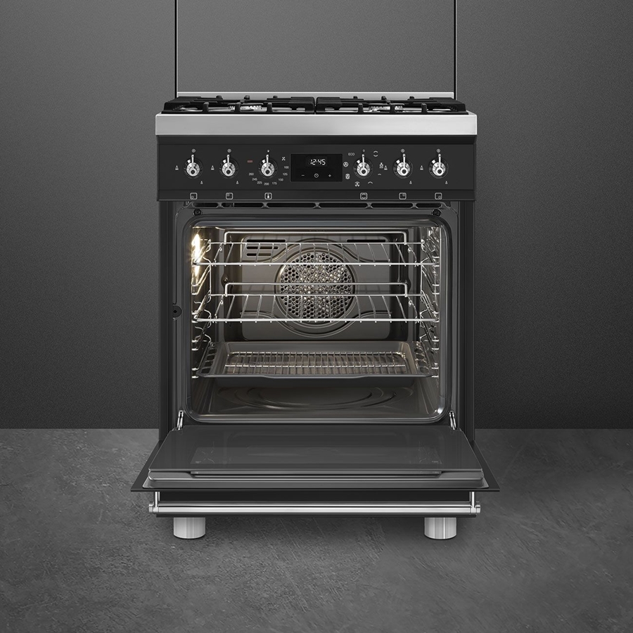 SMEG C6GMMBNLK2 Classici Gasfornuis met Elektrische Oven - Mat Zwart 2