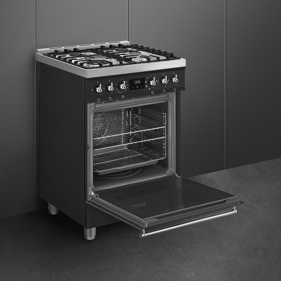 SMEG C6GMMBNLK2 Classici Gasfornuis met Elektrische Oven - Mat Zwart 5