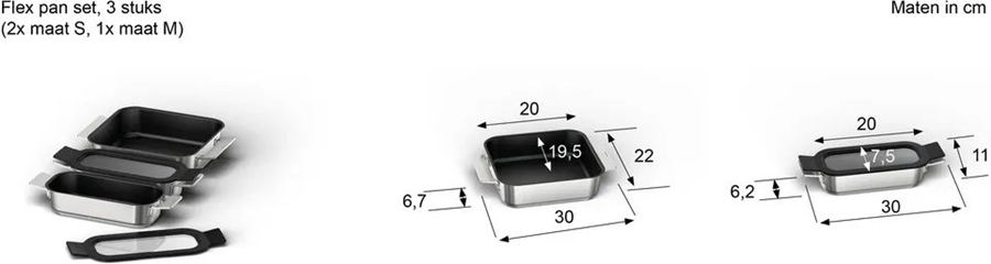 Siemens HZ9FF030 Flex Pannenset 3-delig 4