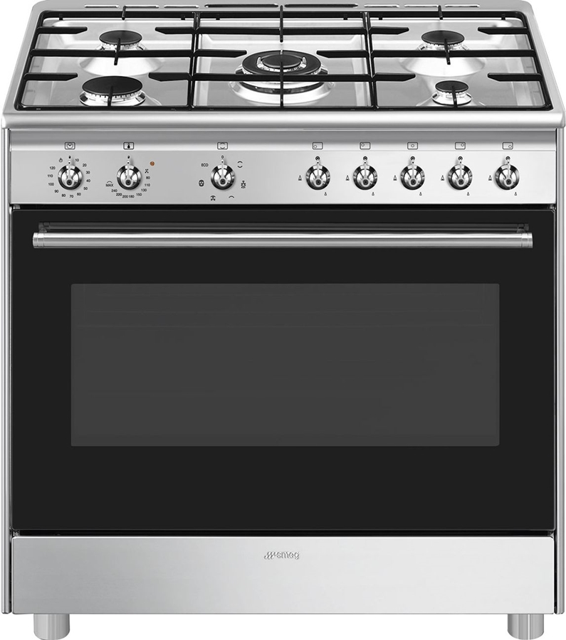 SMEG CX91GMXNLK Classici Esthetisch Fornuis met Gaskookplaat - 90 x 60 cm  1