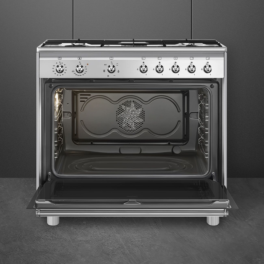 SMEG CX91GMXNLK Classici Esthetisch Fornuis met Gaskookplaat - 90 x 60 cm  3