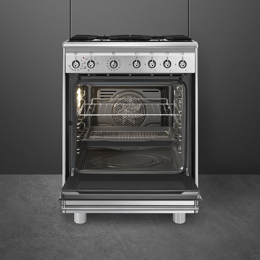 SMEG CX61GMXNLK Classici Esthetisch Fornuis met Gaskookplaat - 60 x 60 cm  3