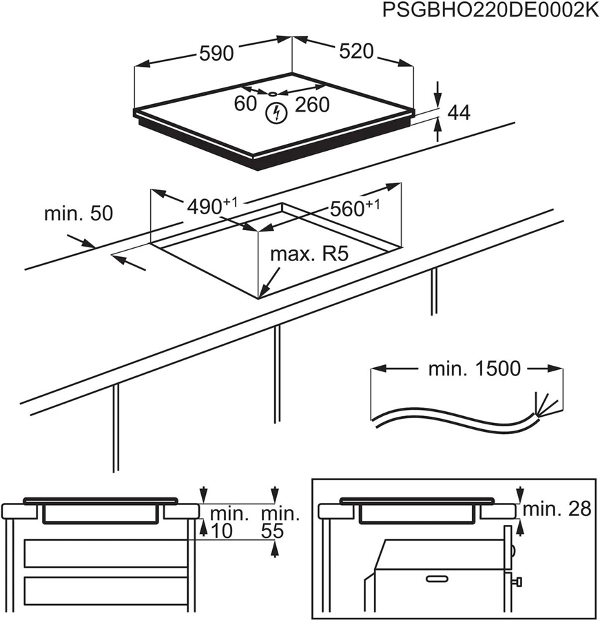 AEG TN64IA0BFB 5000 Inbouw Inductiekookplaat - 60 cm  2