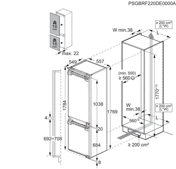 AEG TC6MS18FDF 6000 TwinTech® NoFrost Inbouw Koel-vriescombinatie 2