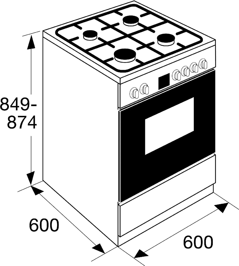 ETNA FGV561WIT Gasfornuis met Oven - 4 Pitten  2