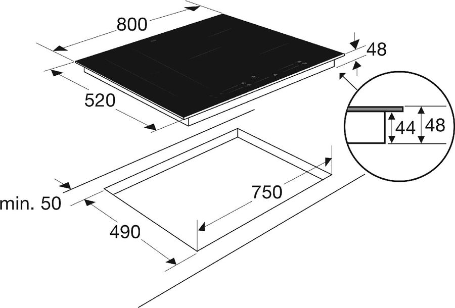 ETNA KIF5580ZT Inbouw Inductiekookplaat 2