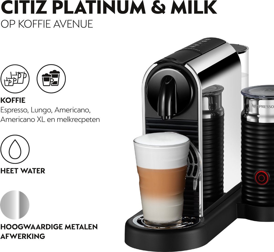 DeLonghi Nespresso EN330.M CitiZ Platinum & Milk Koffiemachine 7