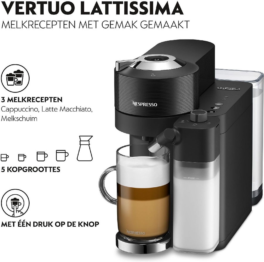 DeLonghi Nespresso ENV300.B Vertuo Lattissima Koffiecupmachine 5