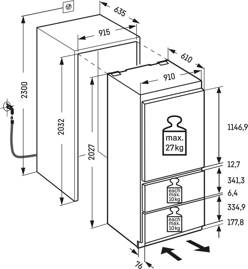 Liebherr ECBNe 8870-20 inbouw koel-vriescombinatie 2