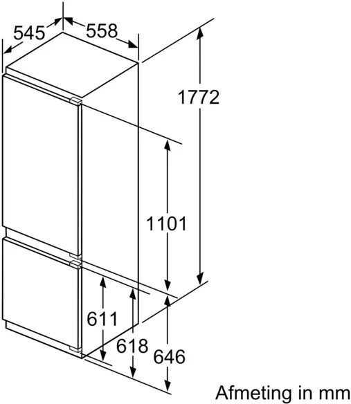 BOSCH KIS87EDDO Serie 6 EXCLUSIV Inbouw Koel-vriescombinatie 2