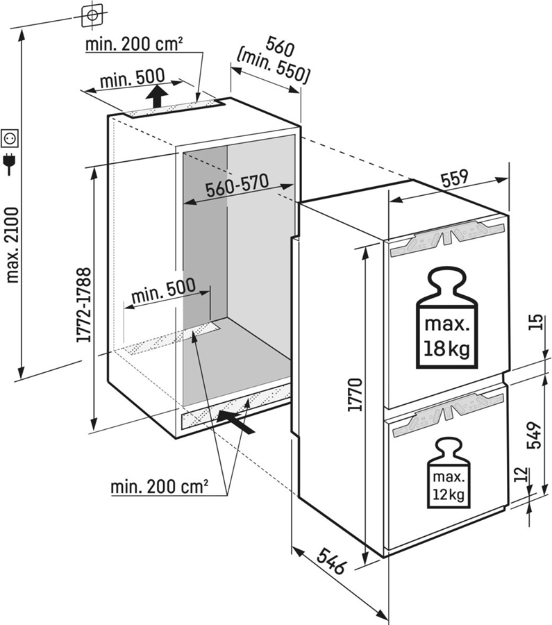 Liebherr ICBbi 5152 Prime inbouw koel-vriescombinatie 2