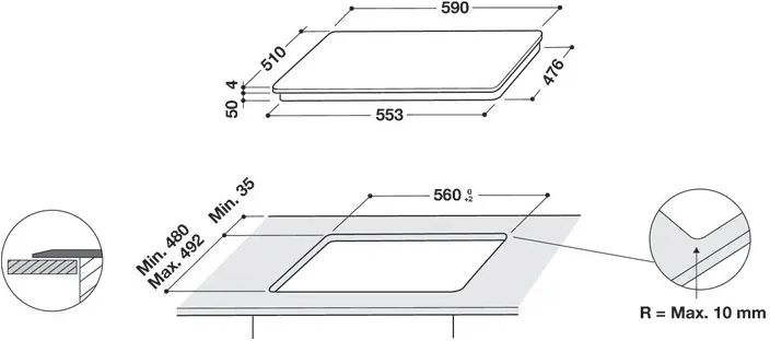 Whirlpool WL S3160 BF Inbouw Inductie Kookplaat 2