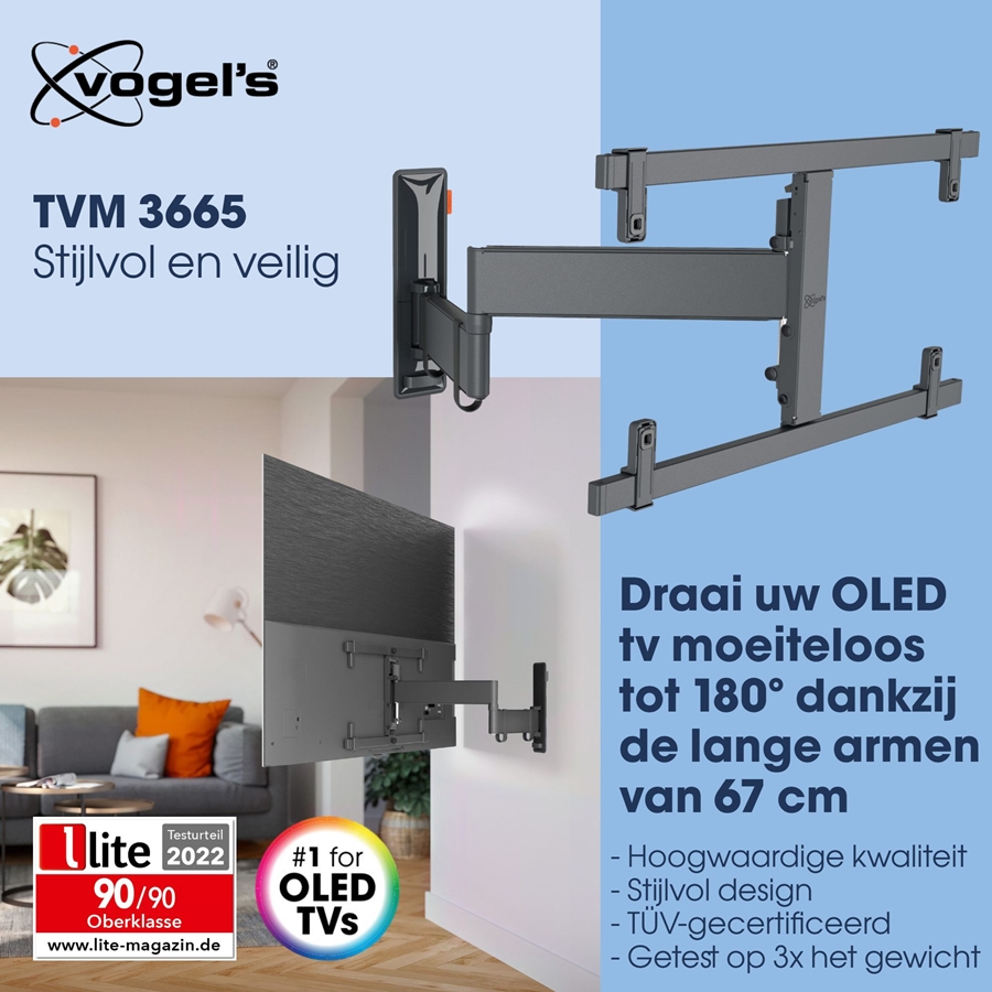 Vogel's Comfort Full Motion+ TVM 3665 draaibare en kantelbare muurbeugel voor OLED 4