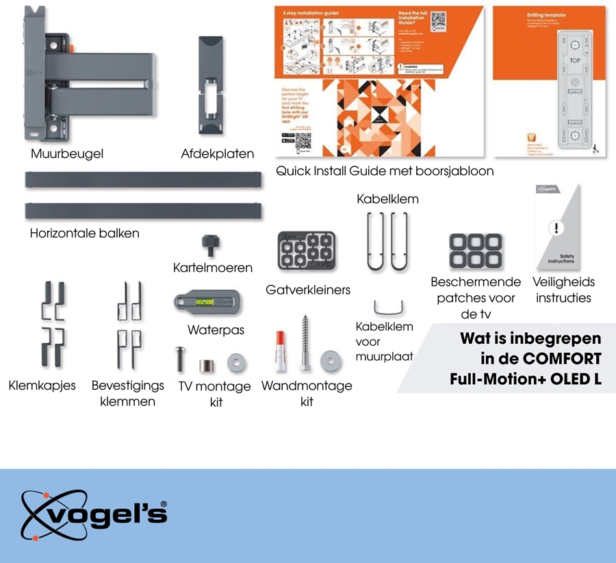 Vogel's Comfort Full Motion+ TVM 3665 draaibare en kantelbare muurbeugel voor OLED 7