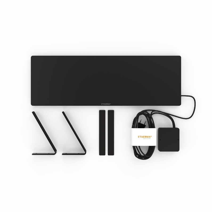 ETHERMA 46379 Infrarood Werkplekverwarming - Onder Bureau - Set - Zwart - LAVA-DESK-SUB-90-B 1