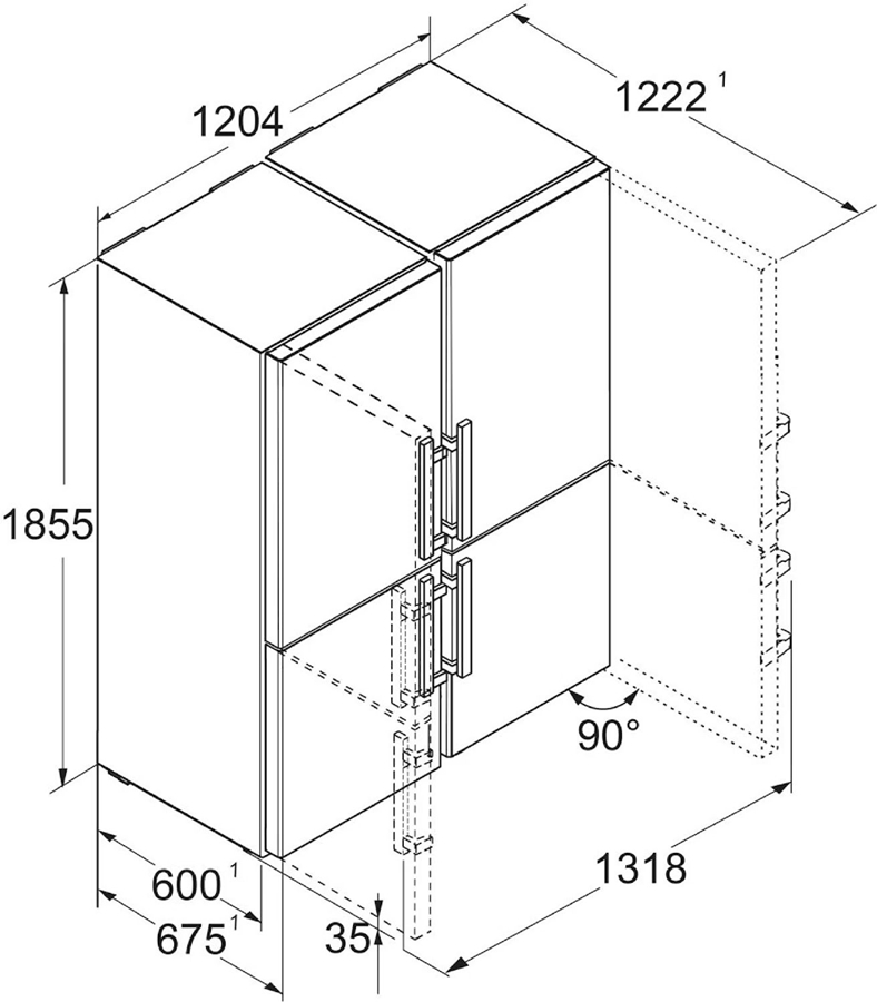 Liebherr XRFbs 5295-23 Side-by-Side Amerikaanse Koel-vriescombinatie 10