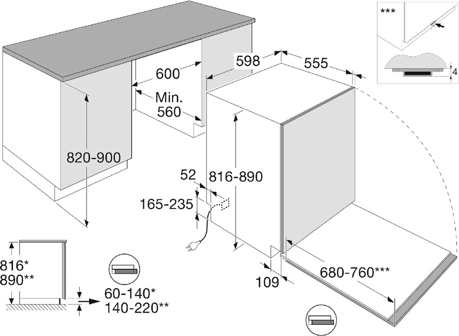ETNA VW842N Volledig Geïntegreerde Vaatwasser 2