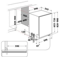 Whirlpool WIO 3T133 PLE volledig geintegreerde vaatwasser 2