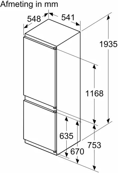 Siemens KI96NNSE0 iQ100 inbouw koel-vriescombinatie 2