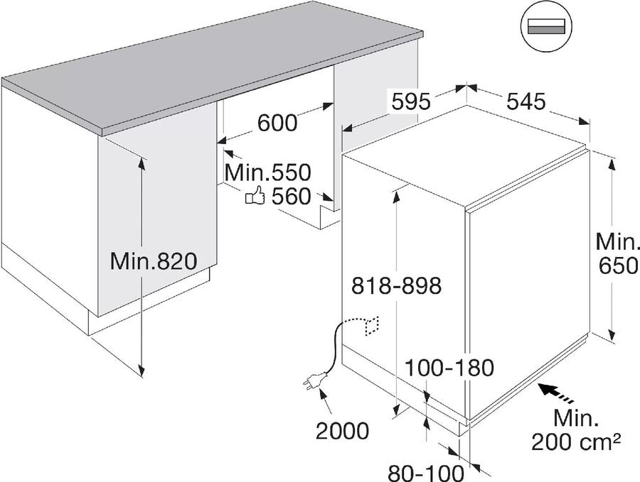 ETNA KVO682 inbouw koel-vriescombinatie onderbouw 2