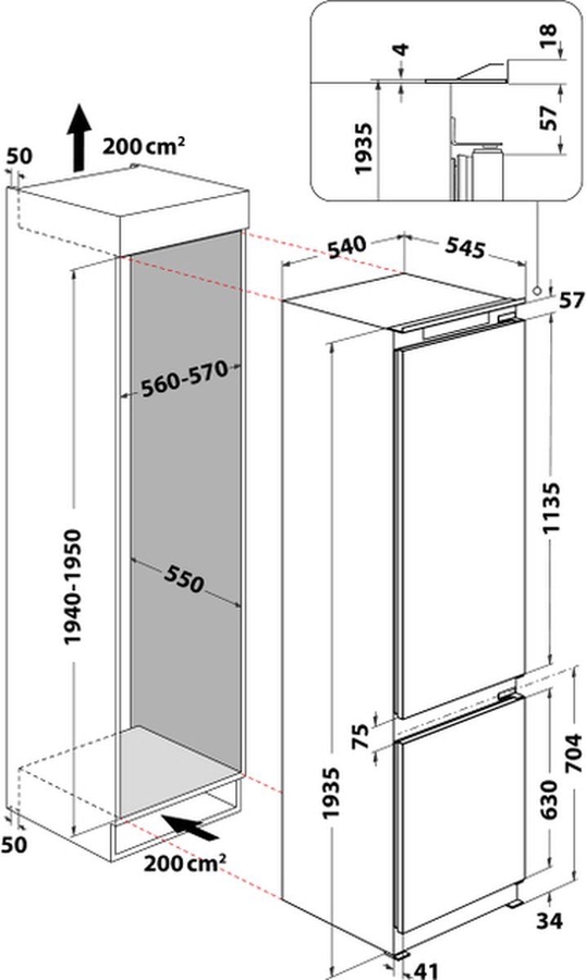 Whirlpool ART 9811 SF2 inbouw koelvriescombinatie 2