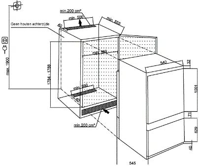 Beko BCSA285E4SN Geïntegreerde Koel-vriescombinatie 2
