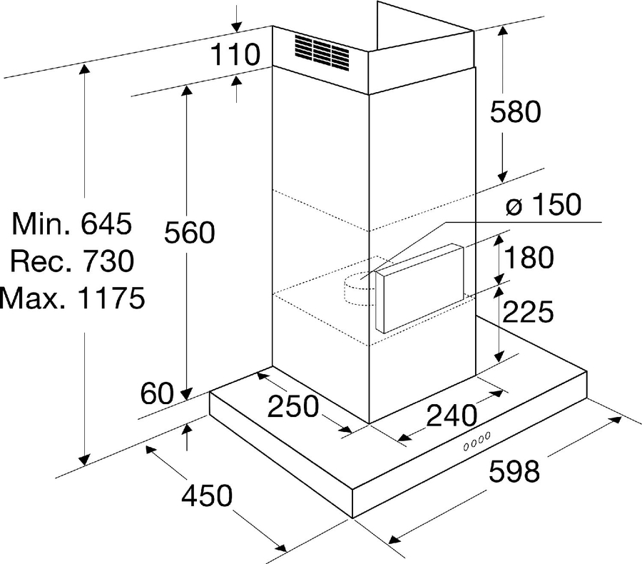 ETNA AB260ZT wandschouw afzuigkap 2