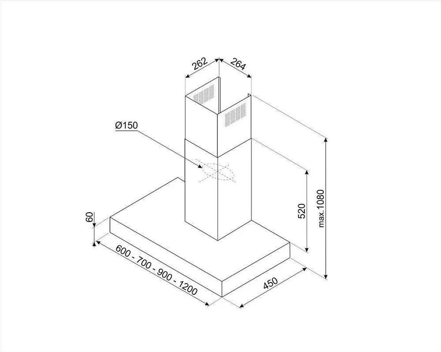 SMEG KBT600MB Universeel Esthetisch Wandkap - 60 cm - Mat Zwart 2