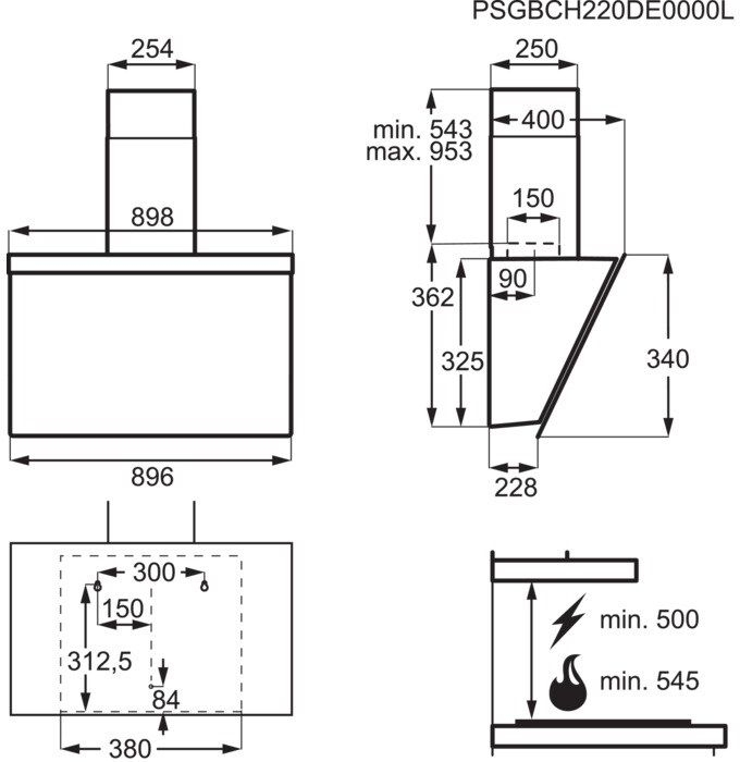 AEG DVE5961HB 7000 Hob2Hood schouwafzuigkap 90 cm 2