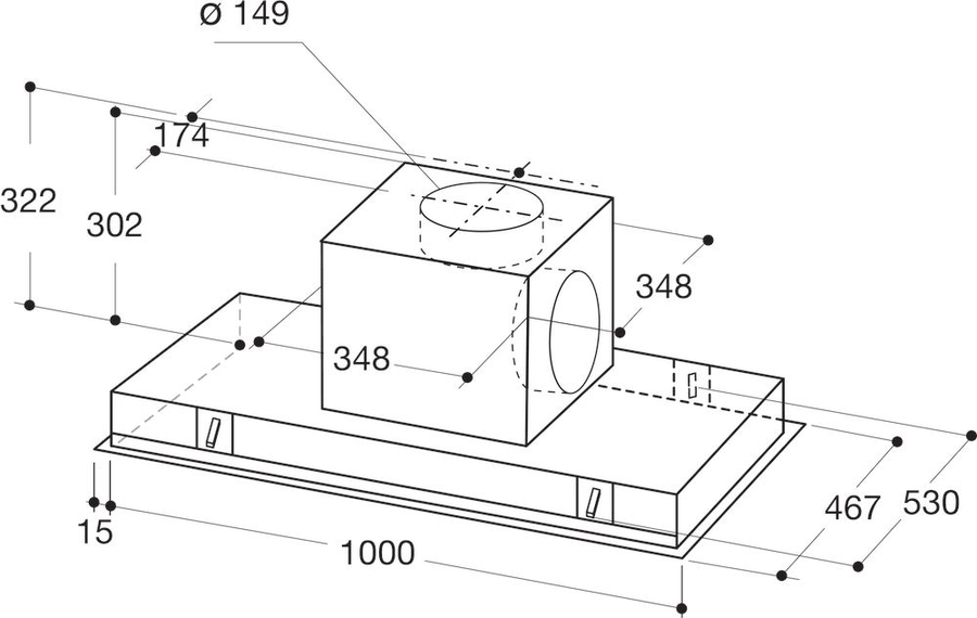 Whirlpool UEI 102F LR X geïntegreerde afzuigkap 2