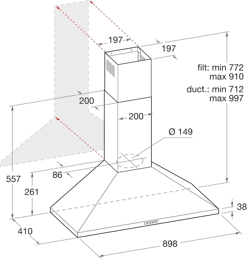Whirlpool AKR 916 IX/3 schouwkap 2