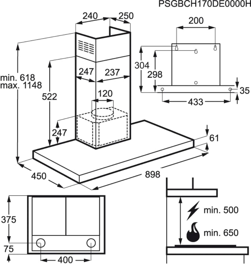 AEG DBE0900M Schouwkap 2