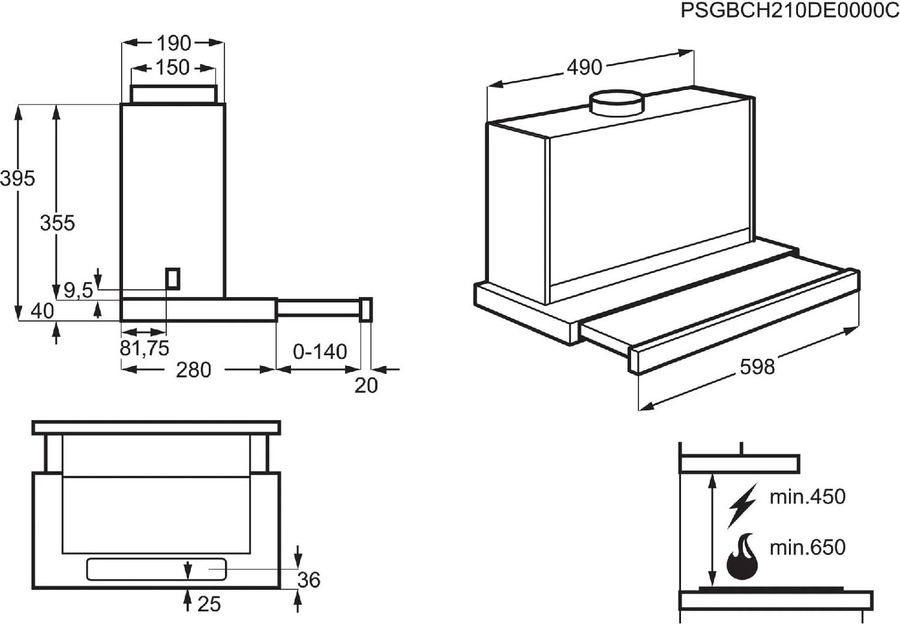 AEG DPE5650M vlakscherm afzuigkap 2