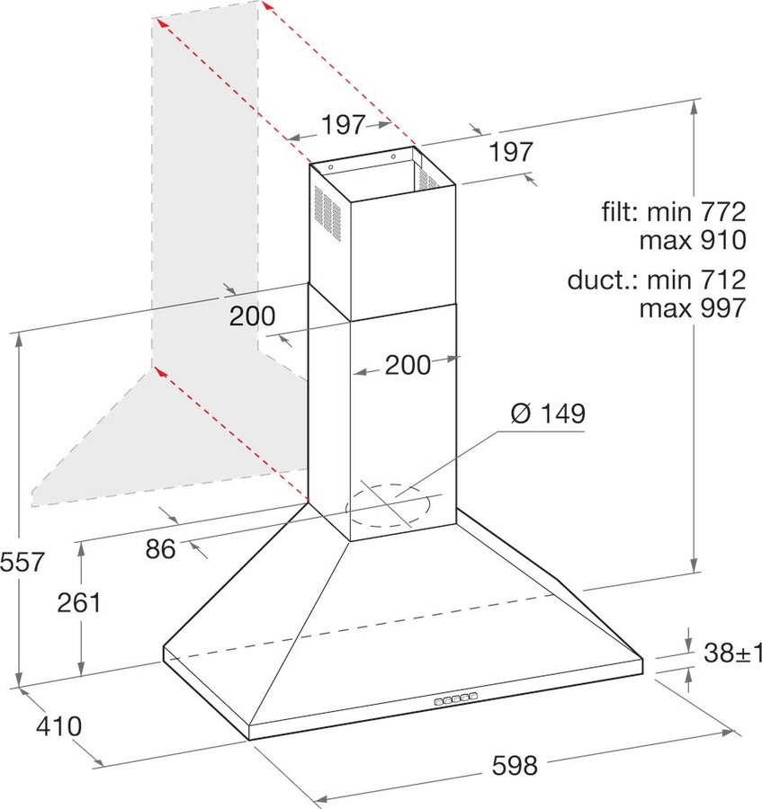 Whirlpool AKR 648/3 IX schouwkap 2