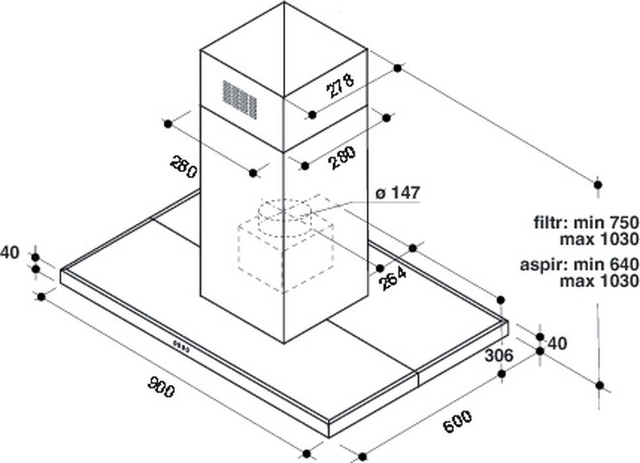 Whirlpool WIB93LMX schouwkap 2