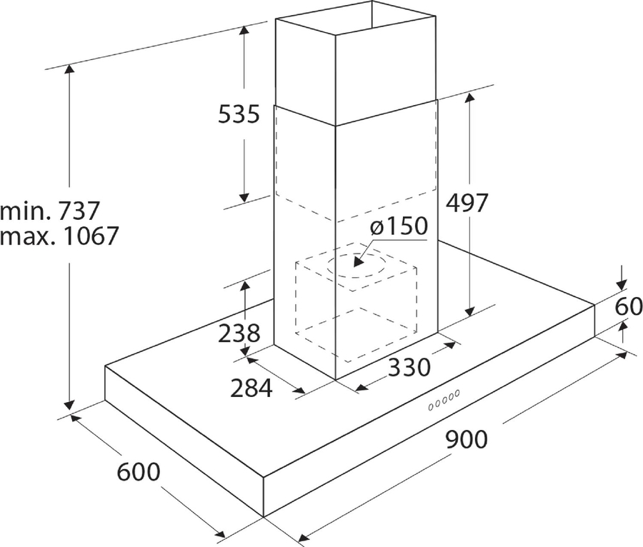 ETNA ABE590RVS eiland afzuigkap 2